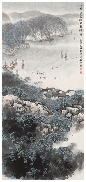 宋文治 1987年作 洞庭新绿 立轴